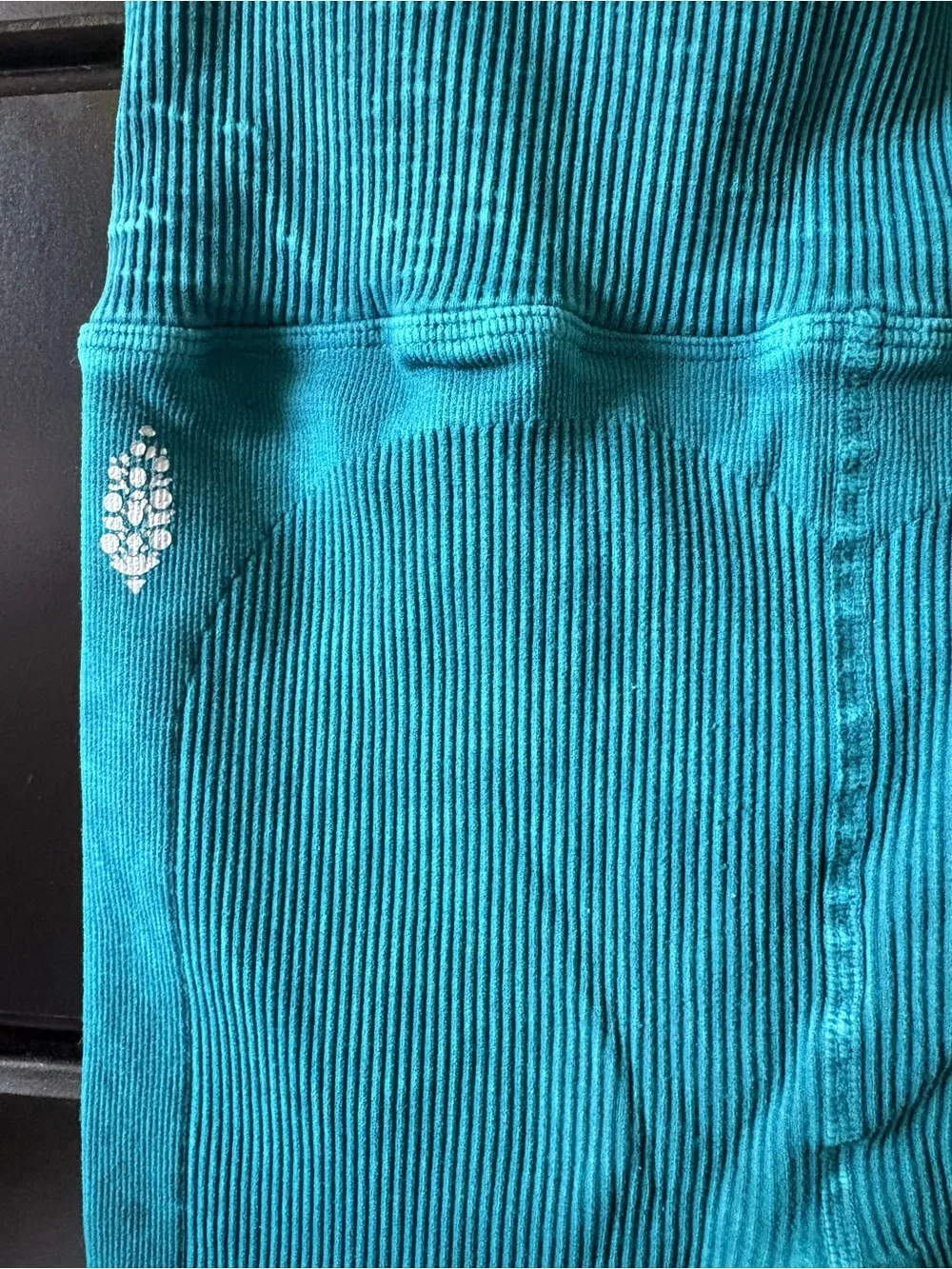 Free People Teal Ribbed Leggings